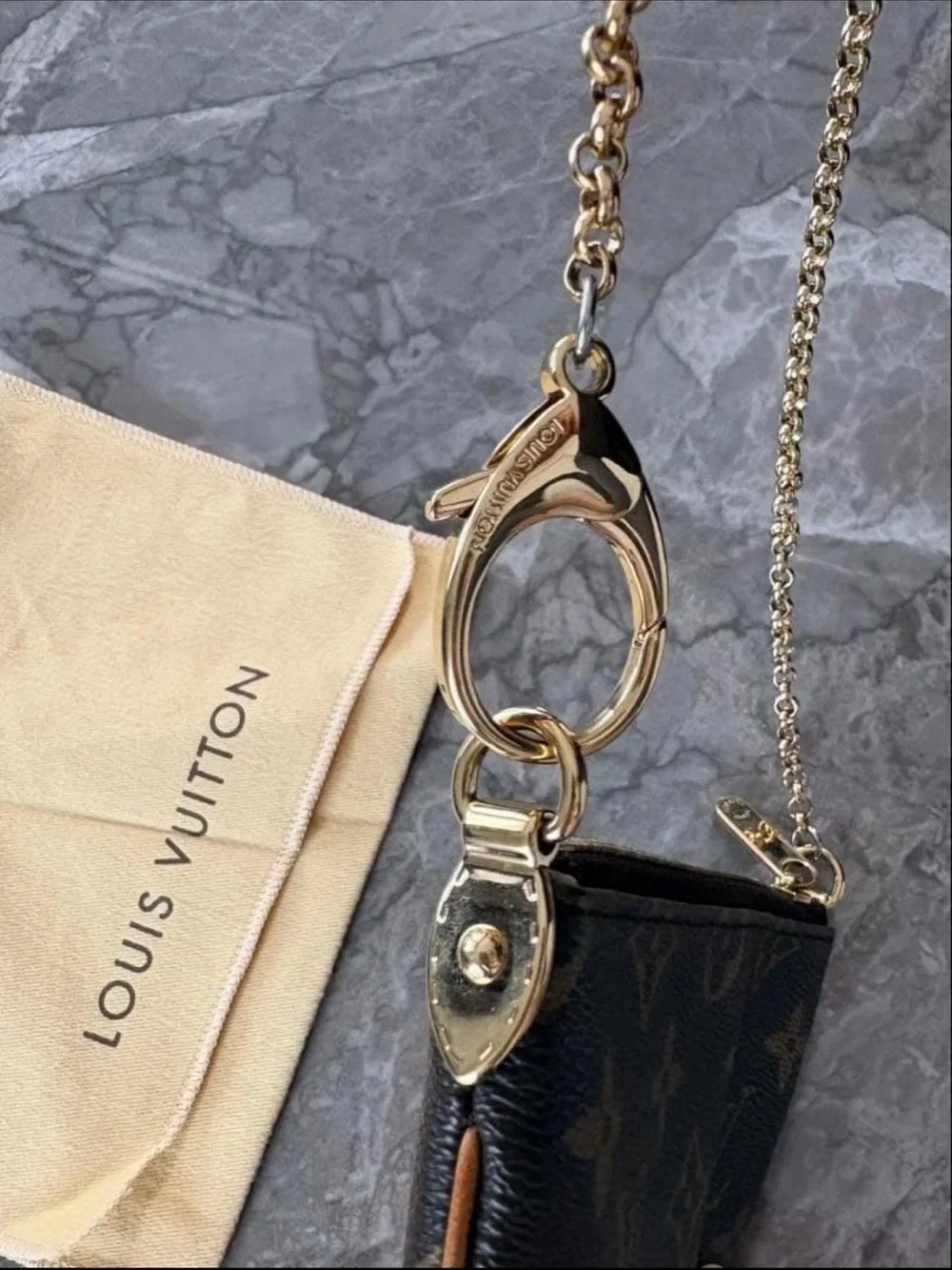 Louis Vuitton Monogram Canvas Mini Pochette - Brown